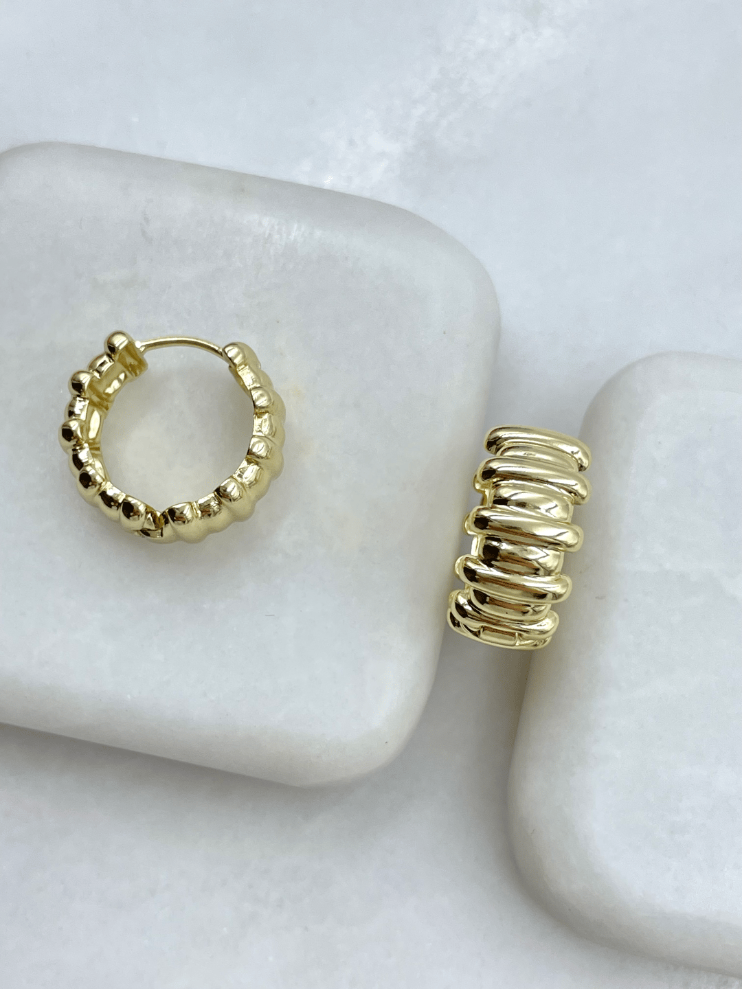 Özel Seri Sütun Halka Küpe Gold