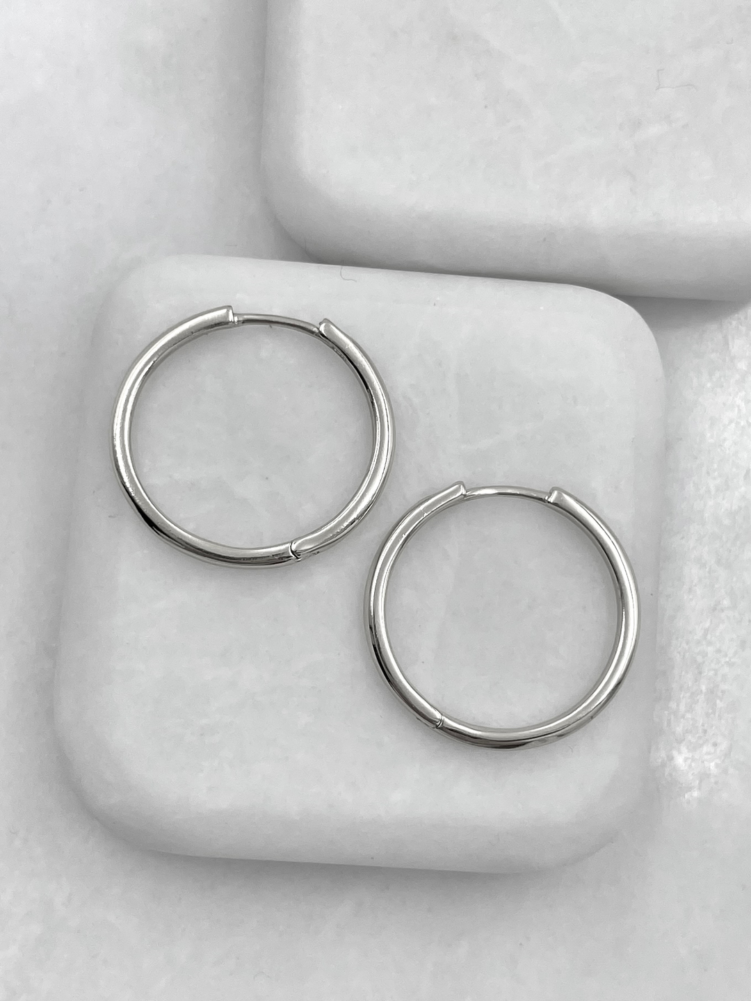 Özel Seri İnce Basic Halka Küpe Gümüş