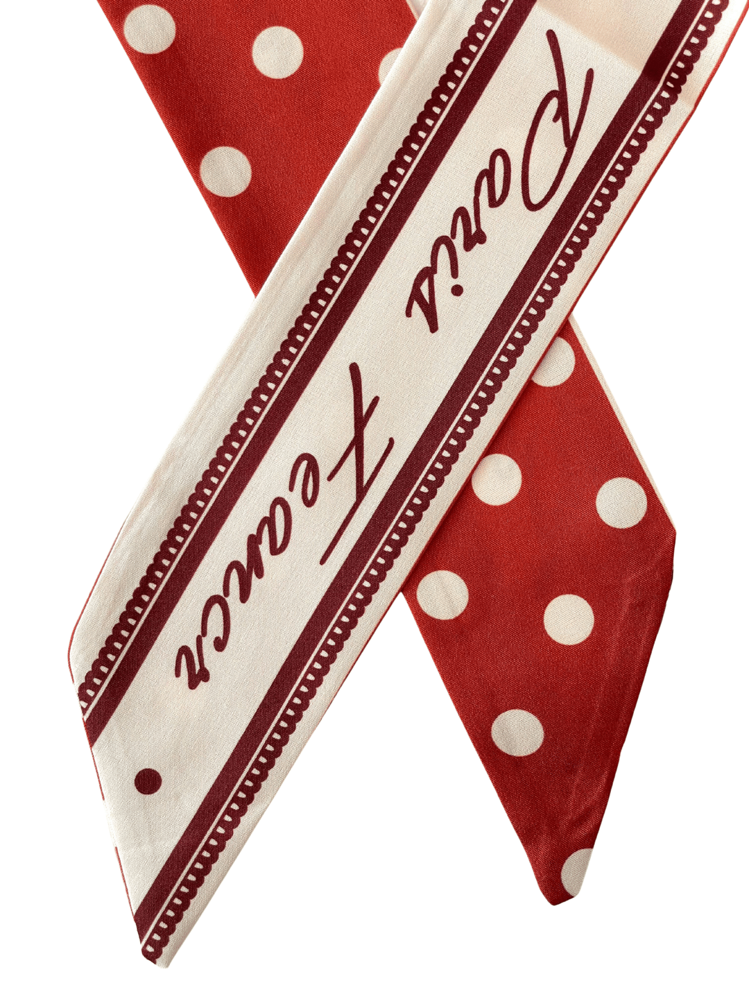 Puantiye Desenli Kiremit Bandana Fular Renkli