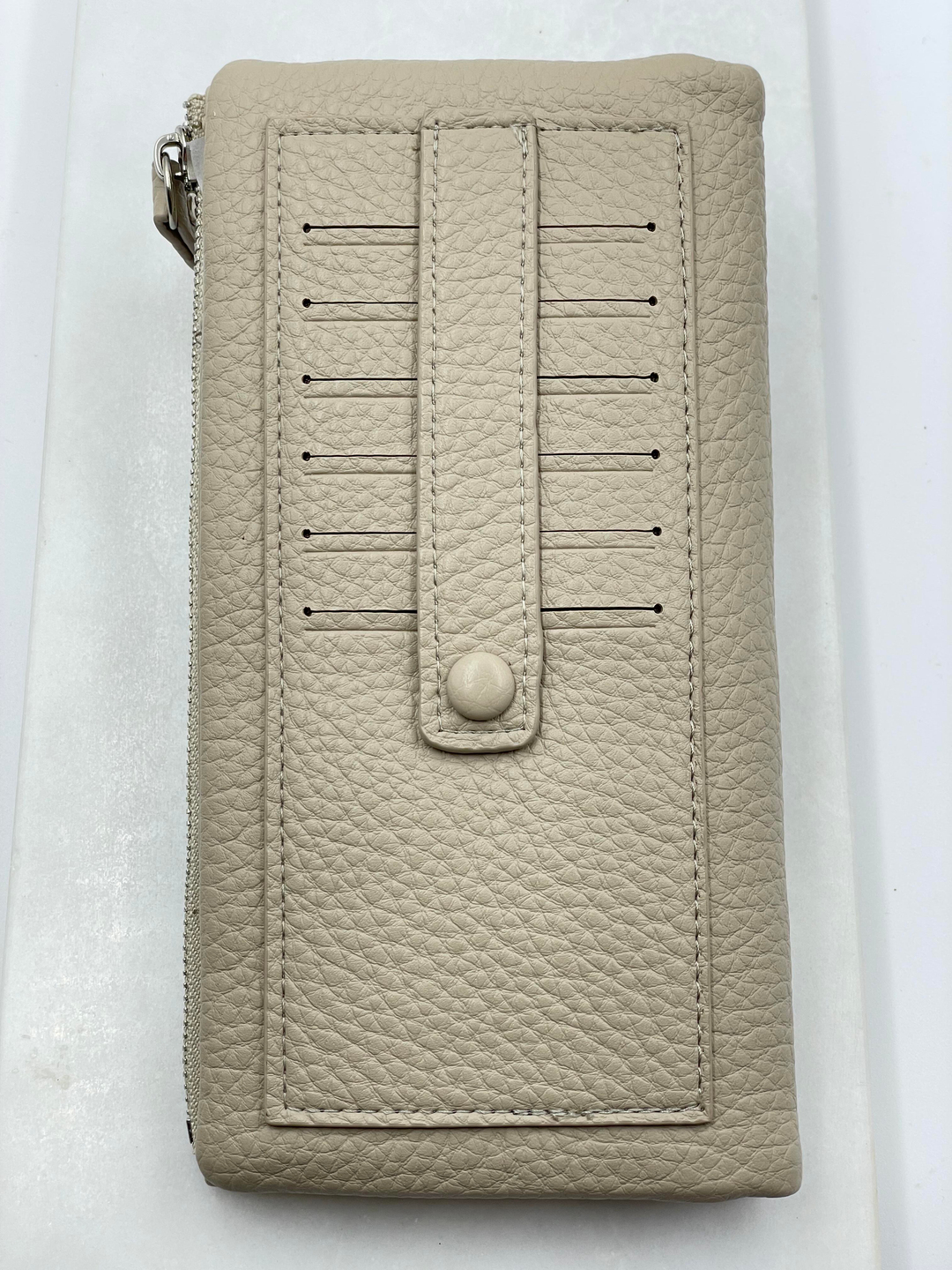 Fermuarlı Kapaklı Cüzdan Bej