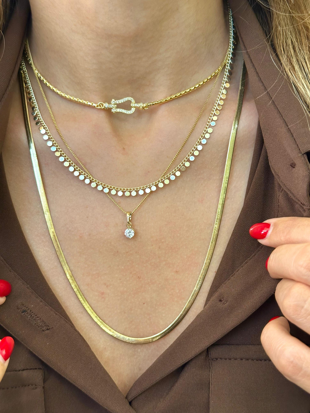 Altın Kaplama Şans Nalı Kolye Gold