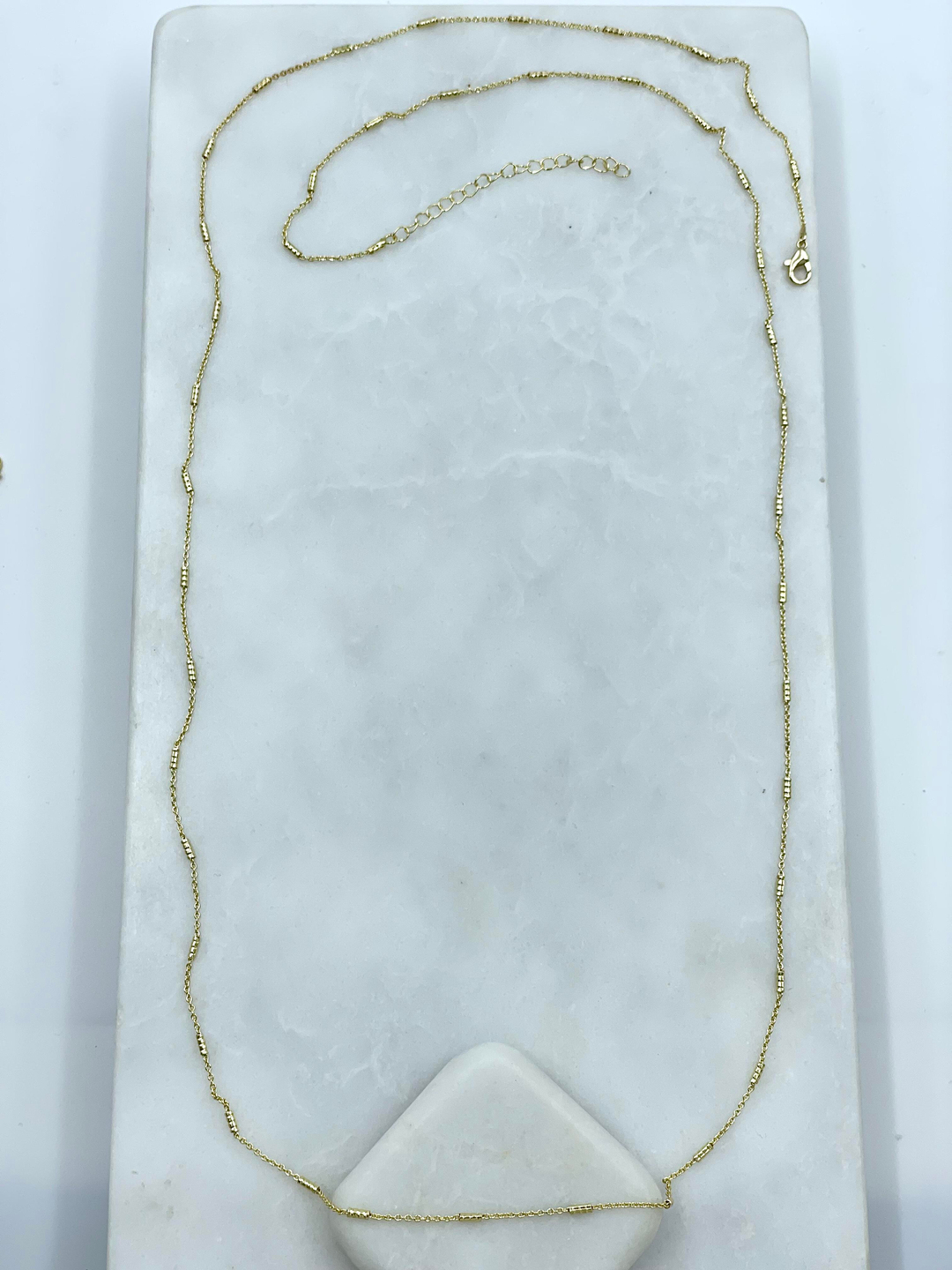 Altın Kaplama Boru Boncuk Zincir Kolye Gold