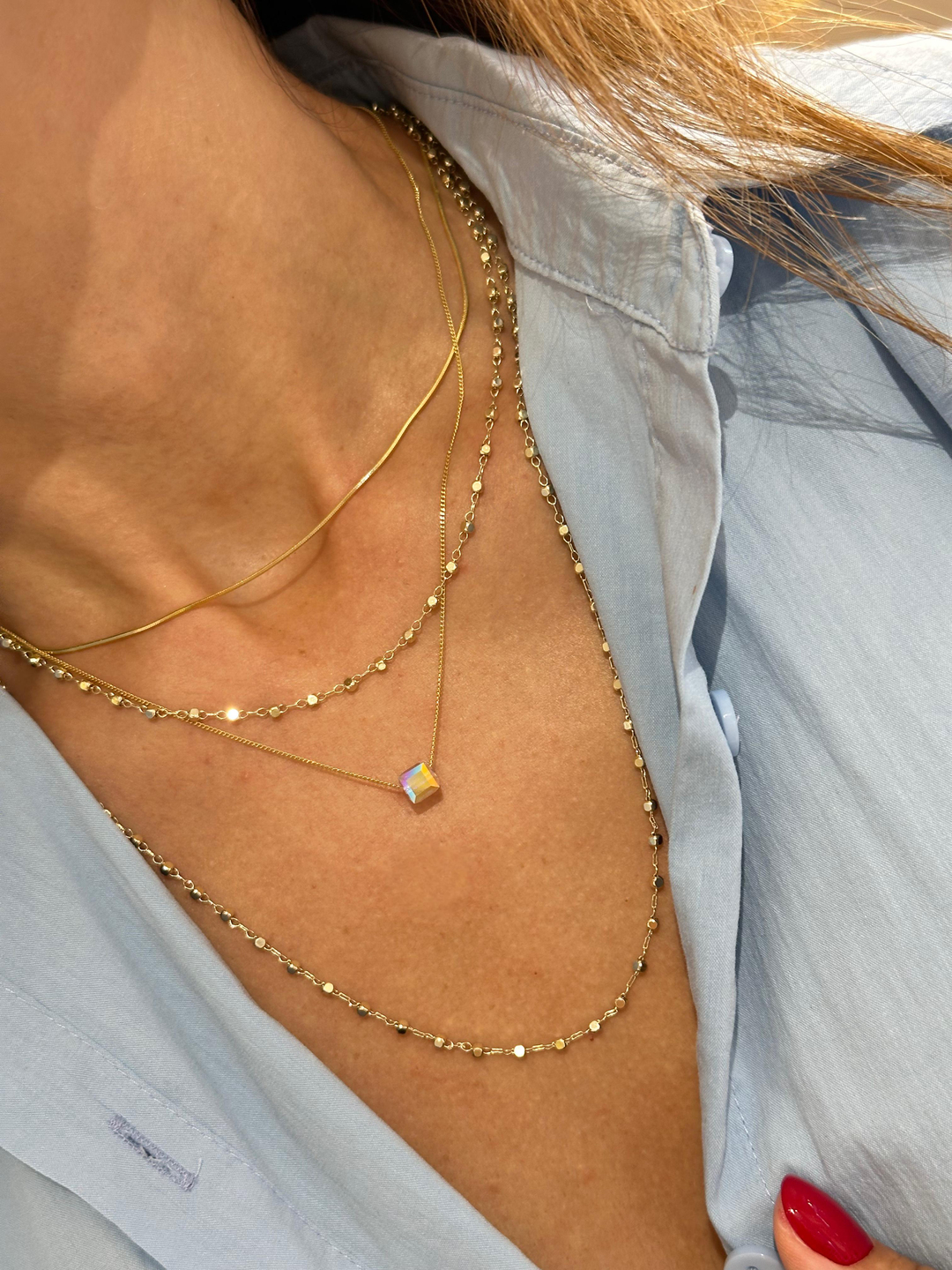 Özel Seri Minimal Yılan Zincir Kolye 40 cm Gold