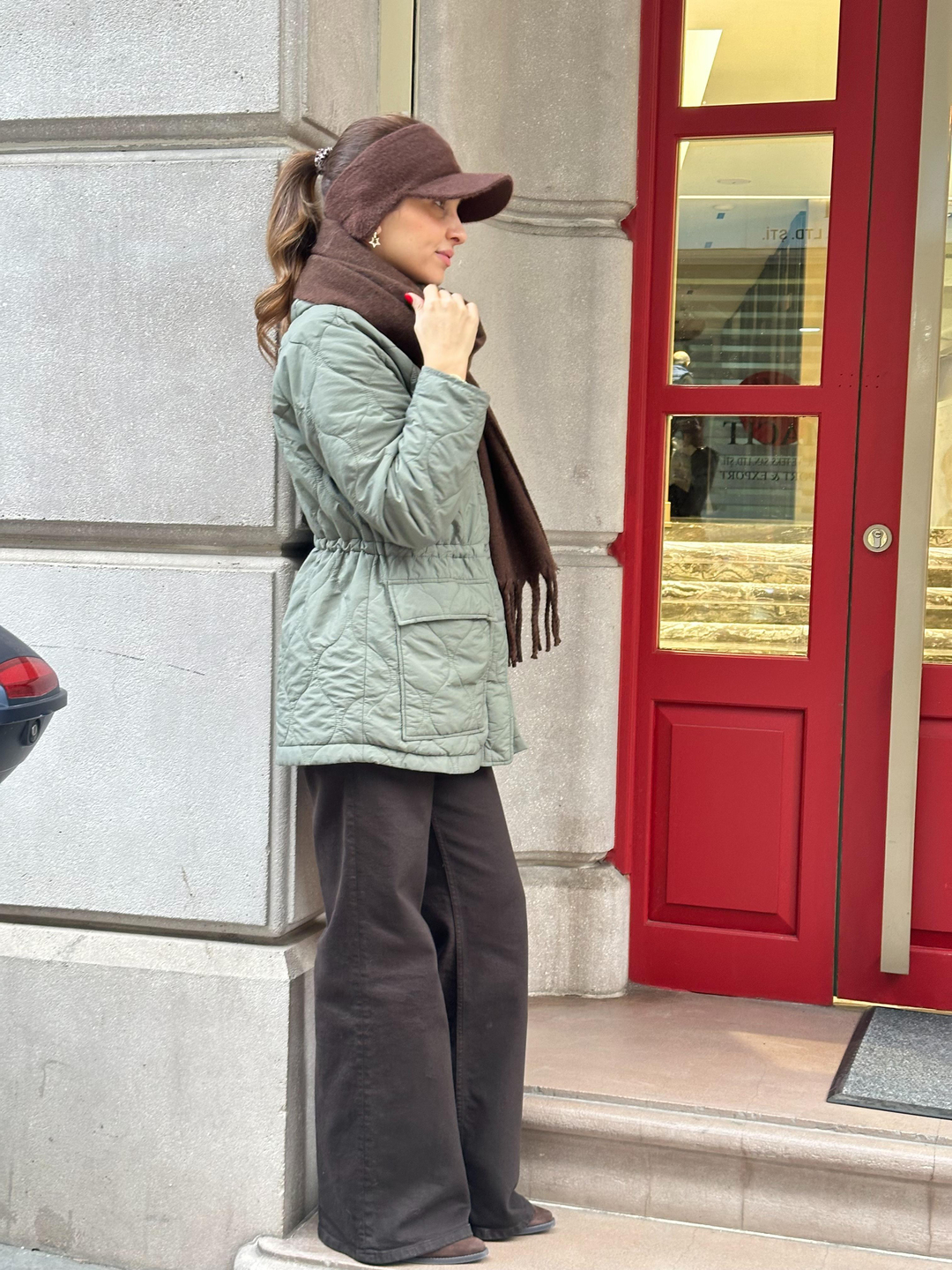 Peluş Esnek Vizör Şapka Kahve