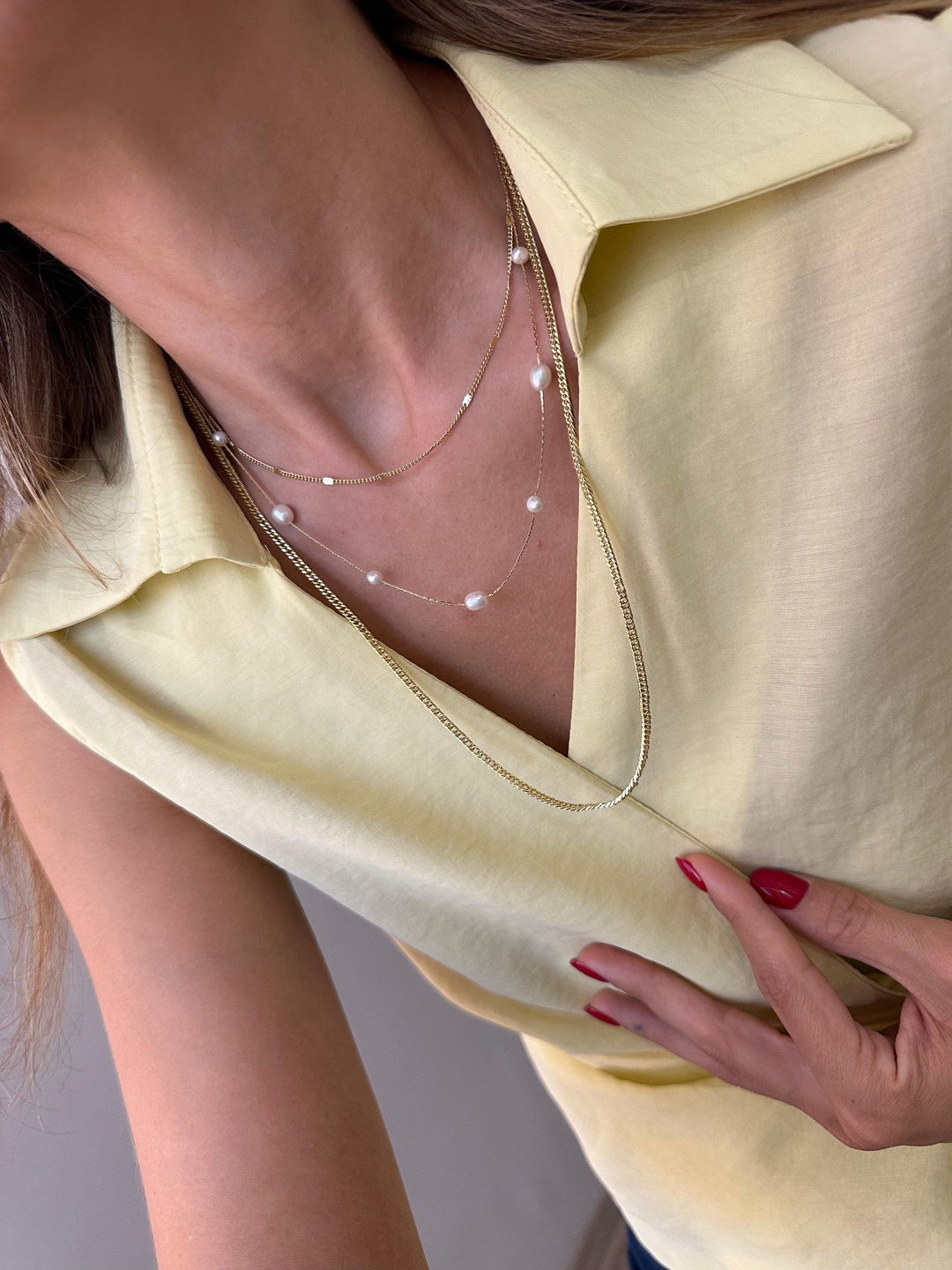 Çelik Lazer Kesim Plaka Detaylı Zincir Kolye Gold