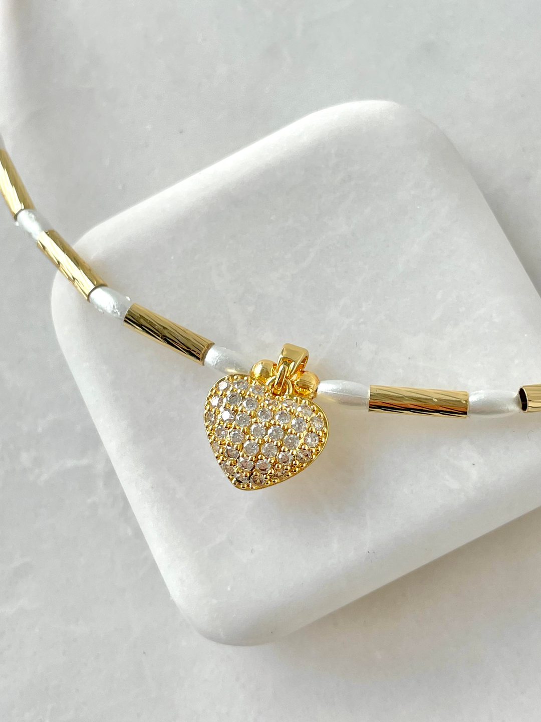 Çift Taraflı Kalp Kolye Gold