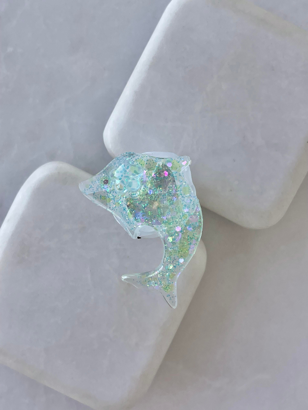 Işıklı Simli Yunus Balığı Yüzük