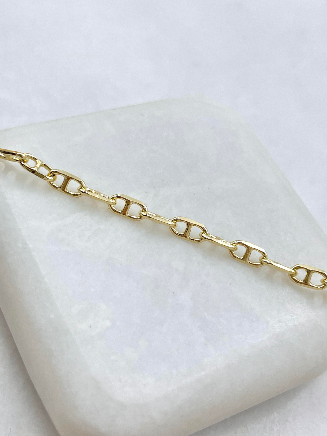 Altın Kaplama C Model Zincir Kolye 90 cm Gold