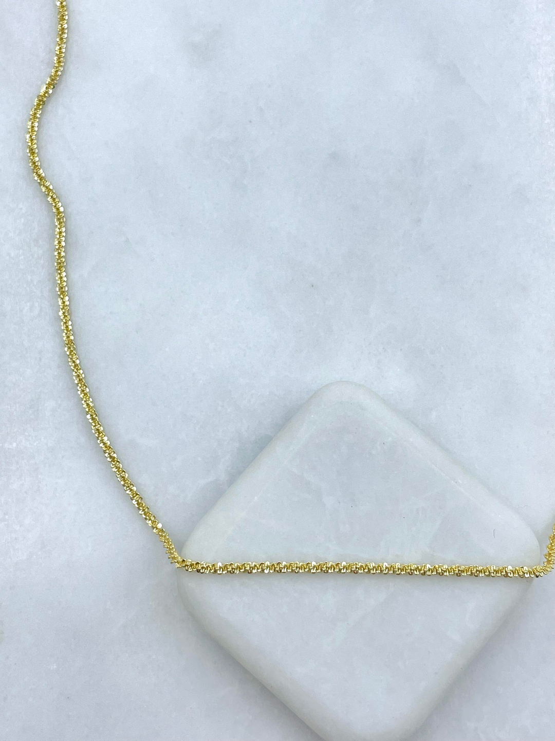 Altın Kaplama Işıltılı Burgu Zincir Kolye Gold