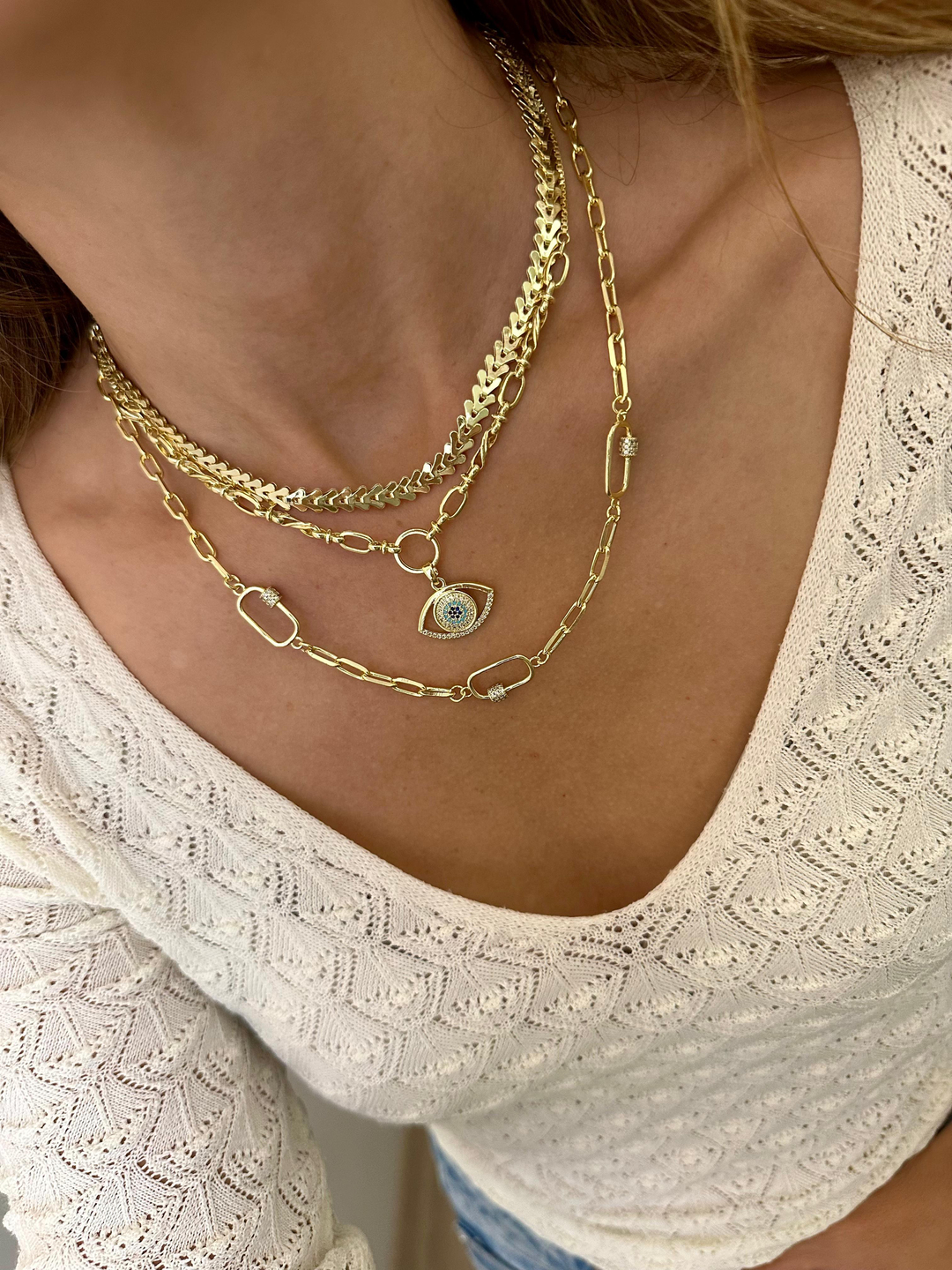 Altın Kaplama Balık Sırtı Kolye Gold