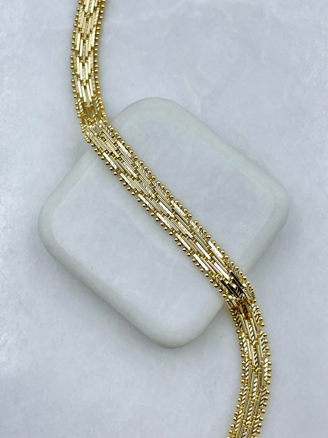 Özel Seri Işıltılı Boru İşlemeli Bileklik Gold