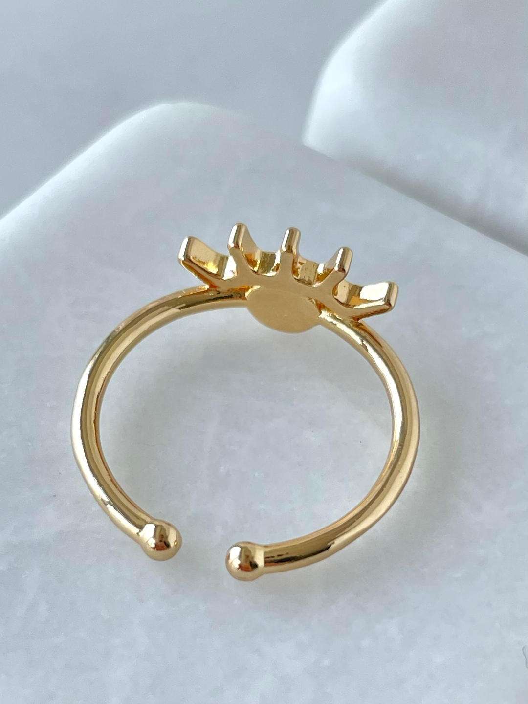 Altın Kaplama Opal Taşlı Göz Model Yüzük Pembe