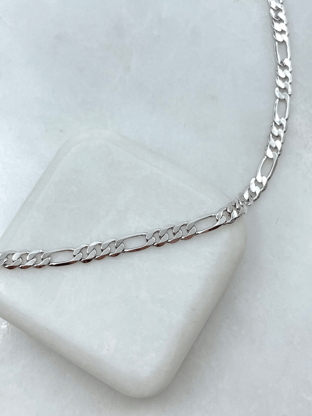 Özel Seri Üç Artı Bir Zincir Kolye 50 cm Gümüş