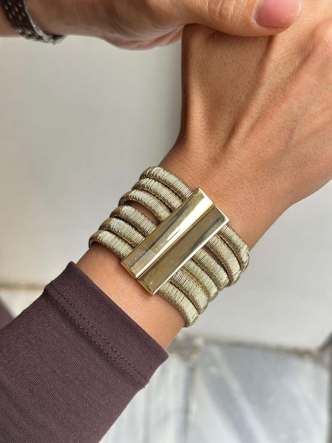 Gold İp Dolama Çoklu Bileklik Gold