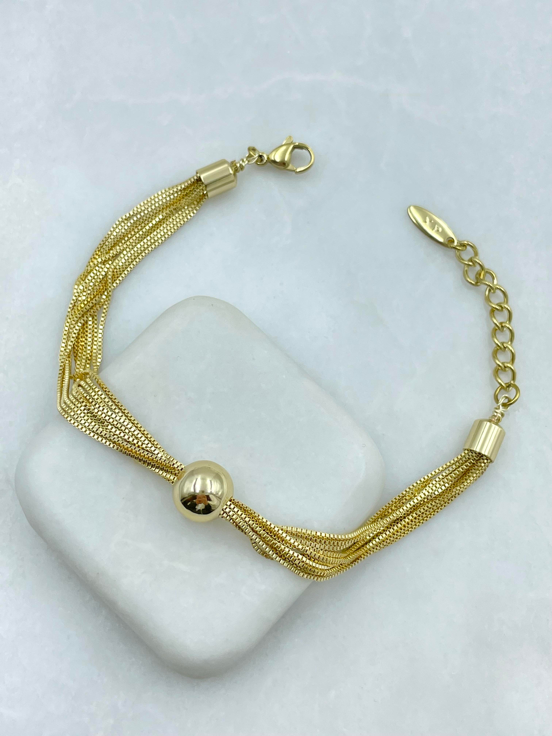 Özel Seri Çoklu Zincir Top Model Bileklik Gold