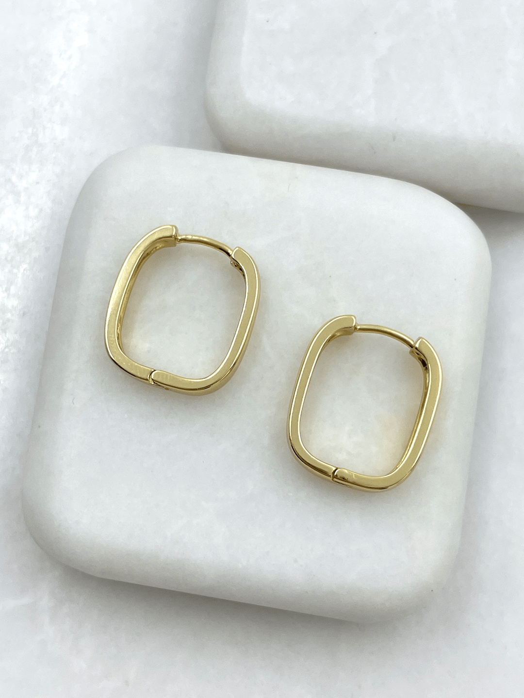 Özel Seri Köşeli Dikdörtgen Küpe Gold