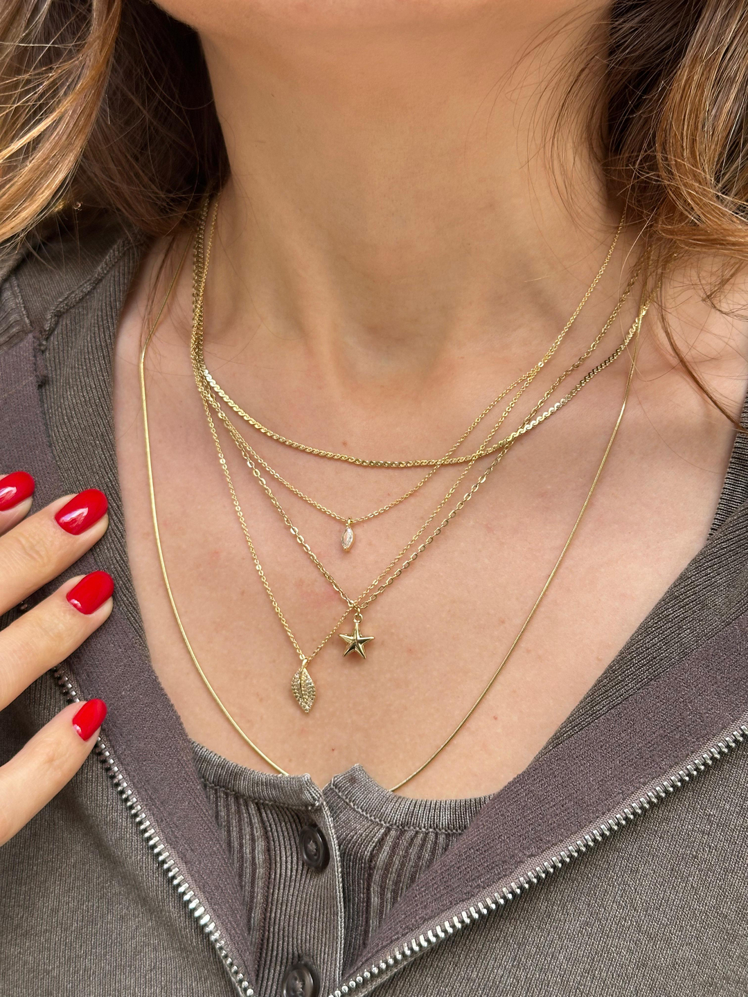 Özel Seri S Model Zincir Kolye 45 cm Gold