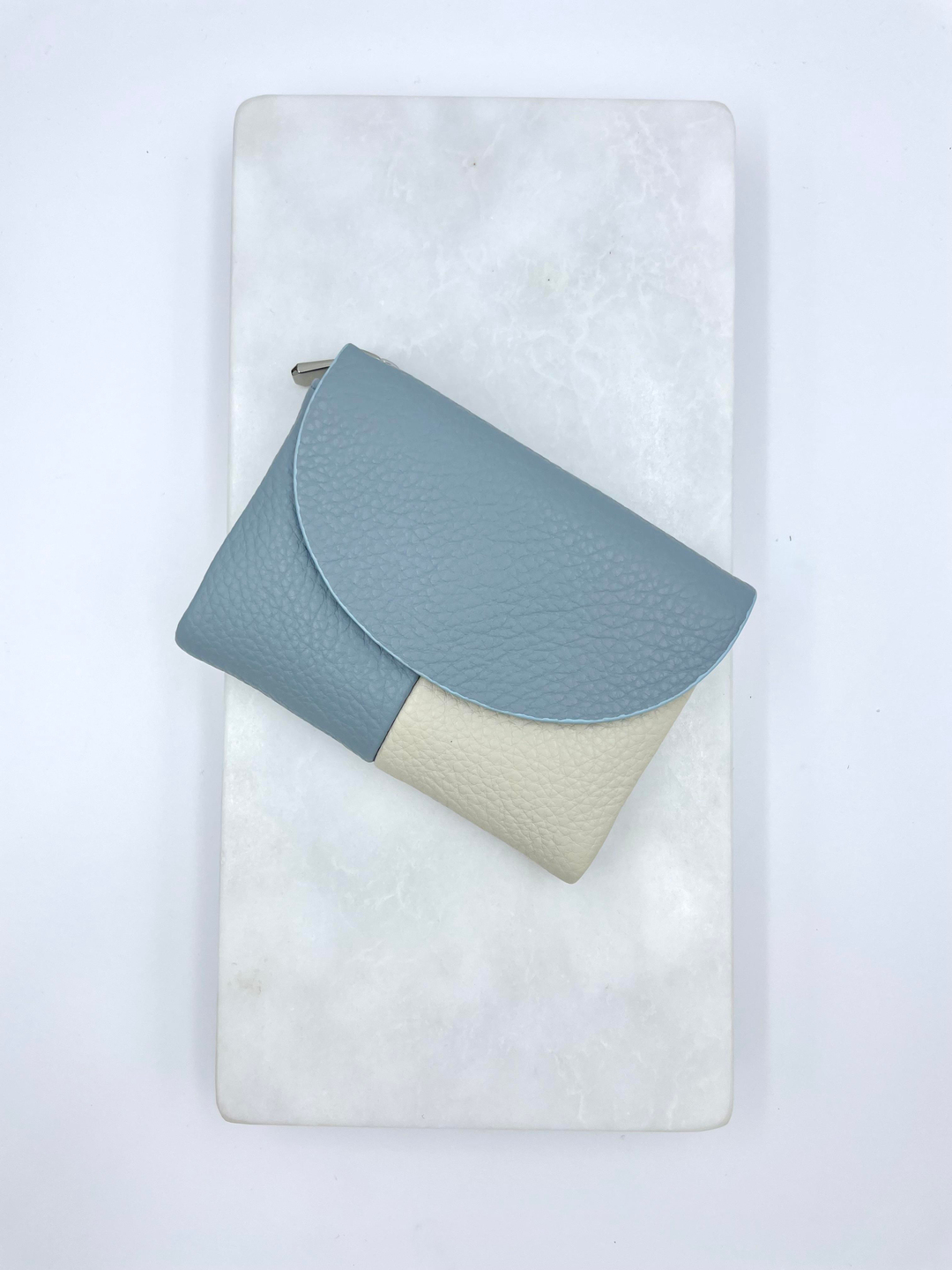Çift Renk Yumuşak Dokulu Cüzdan Açık Mavi