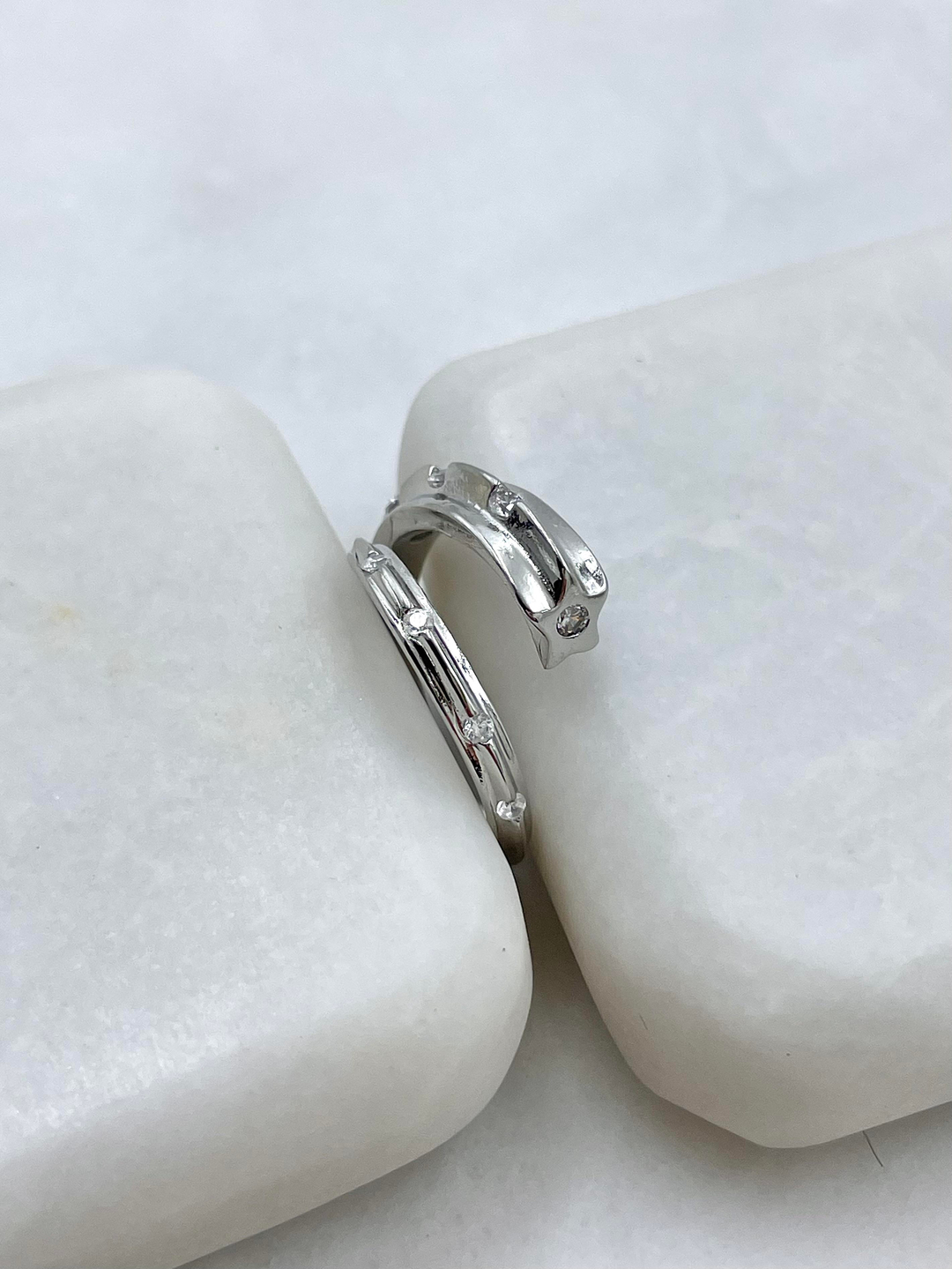 Altın Kaplama Zirkon Taşlı Yıldız Yüzük Gümüş