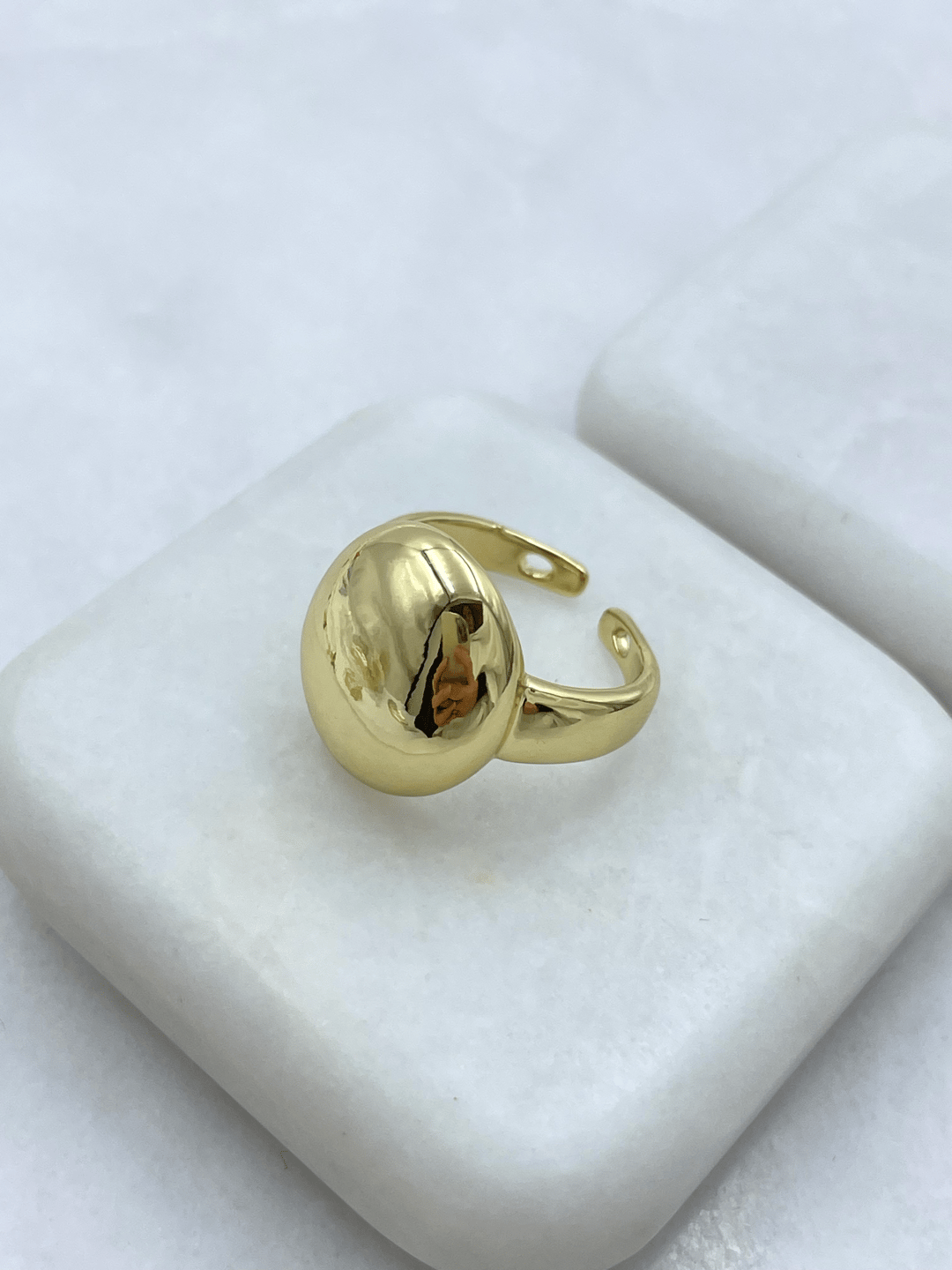 Altın Kaplama Bombe Daire Yüzük Gold