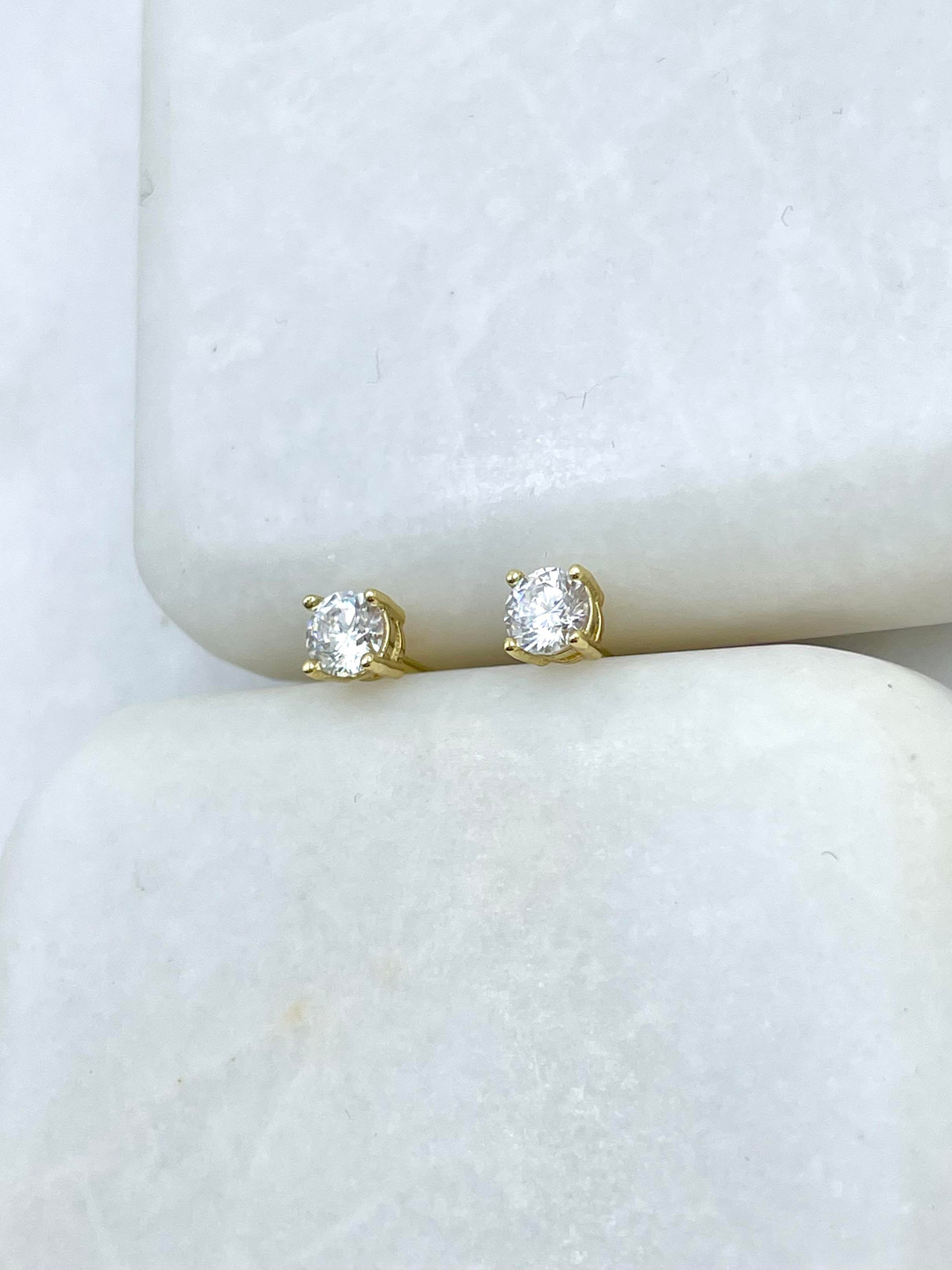 Özel Seri Minimal Kristal Küpe 0,4 cm Gold