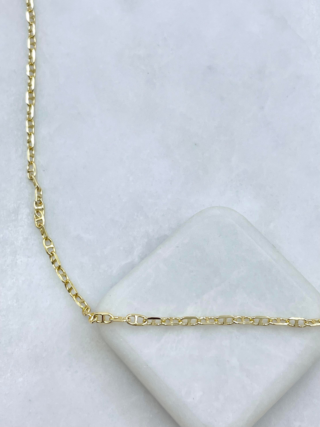 Altın Kaplama C Model Zincir Kolye 90 cm Gold