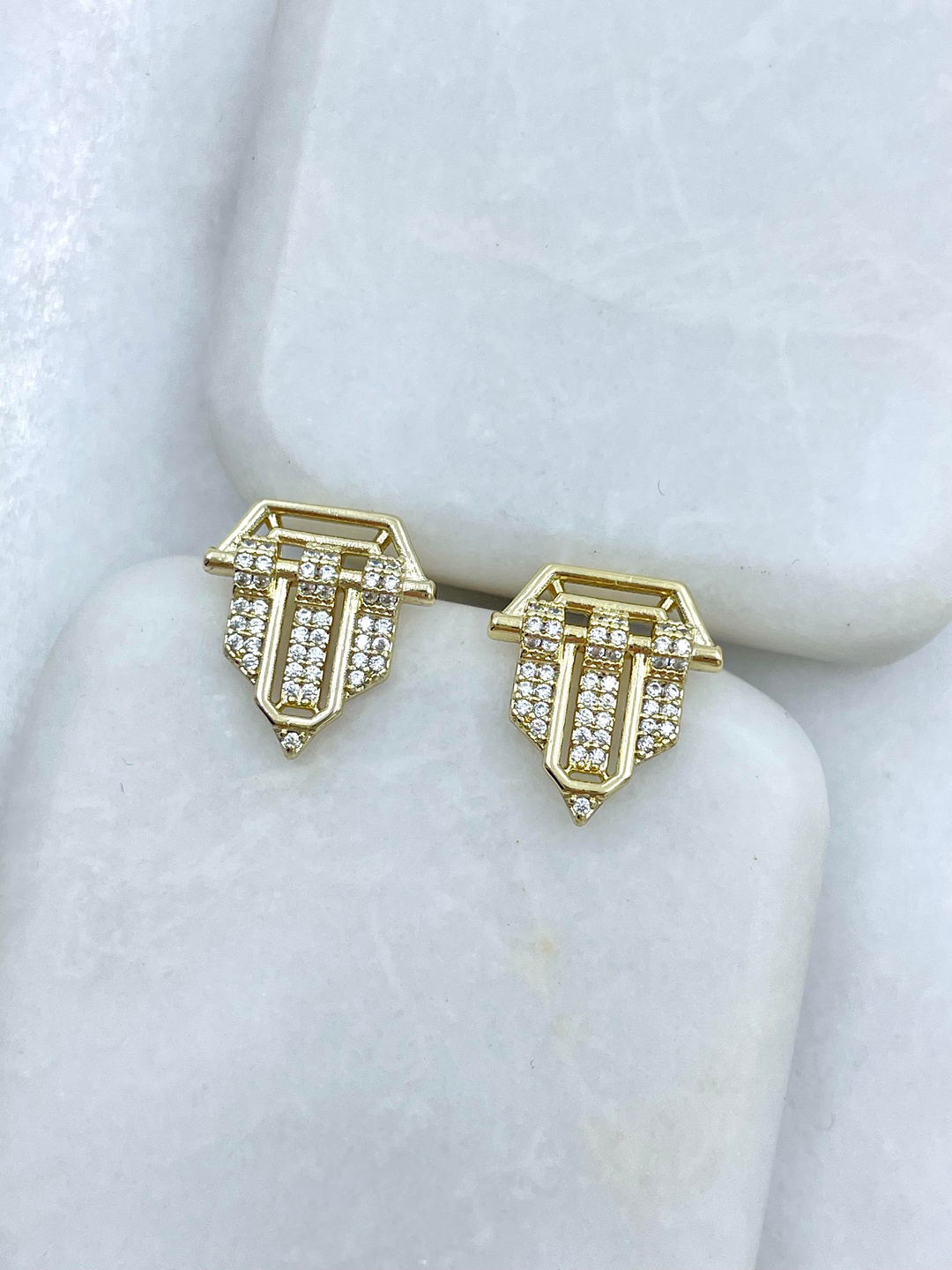 Özel Seri Geometrik Tasarım Küpe Gold