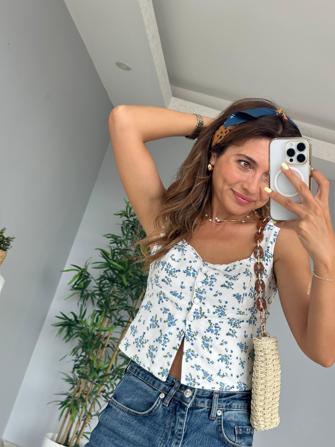 Leopar Desenli Bandana Fular Renkli