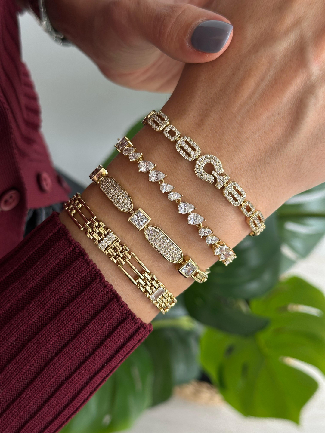 Özel Seri Baget Taşlı Sütun Bileklik