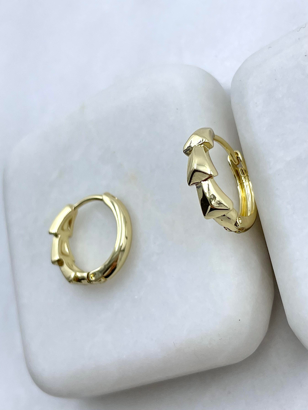 Özel Seri Balık Sırtı Halka Küpe Gold