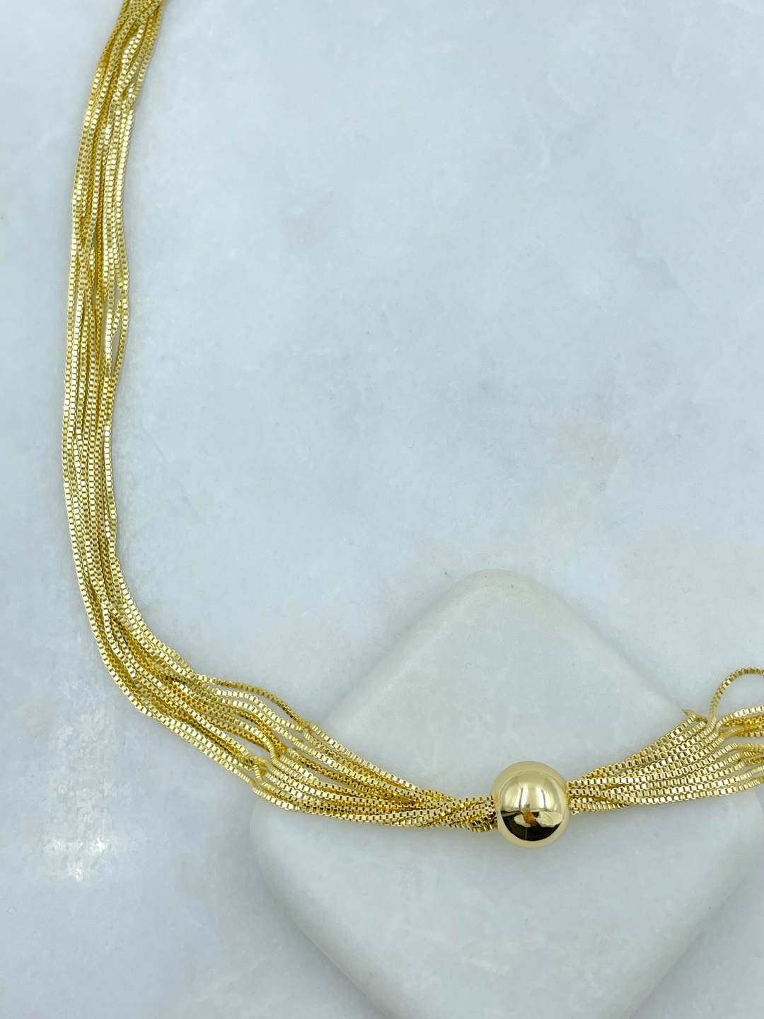 Özel Seri Çoklu Zincir Top Model Kolye Gold