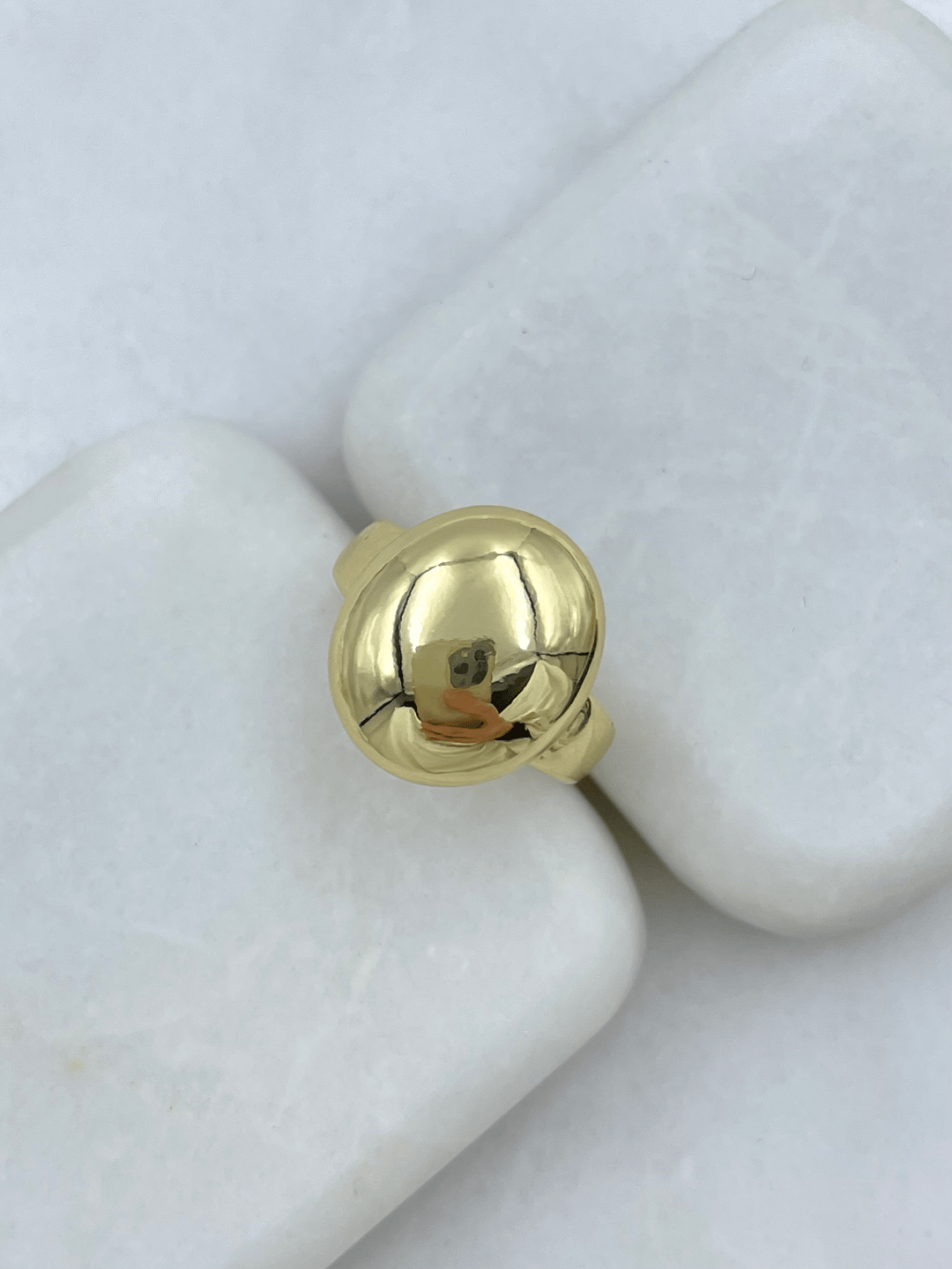 Altın Kaplama Bombe Daire Yüzük Gold