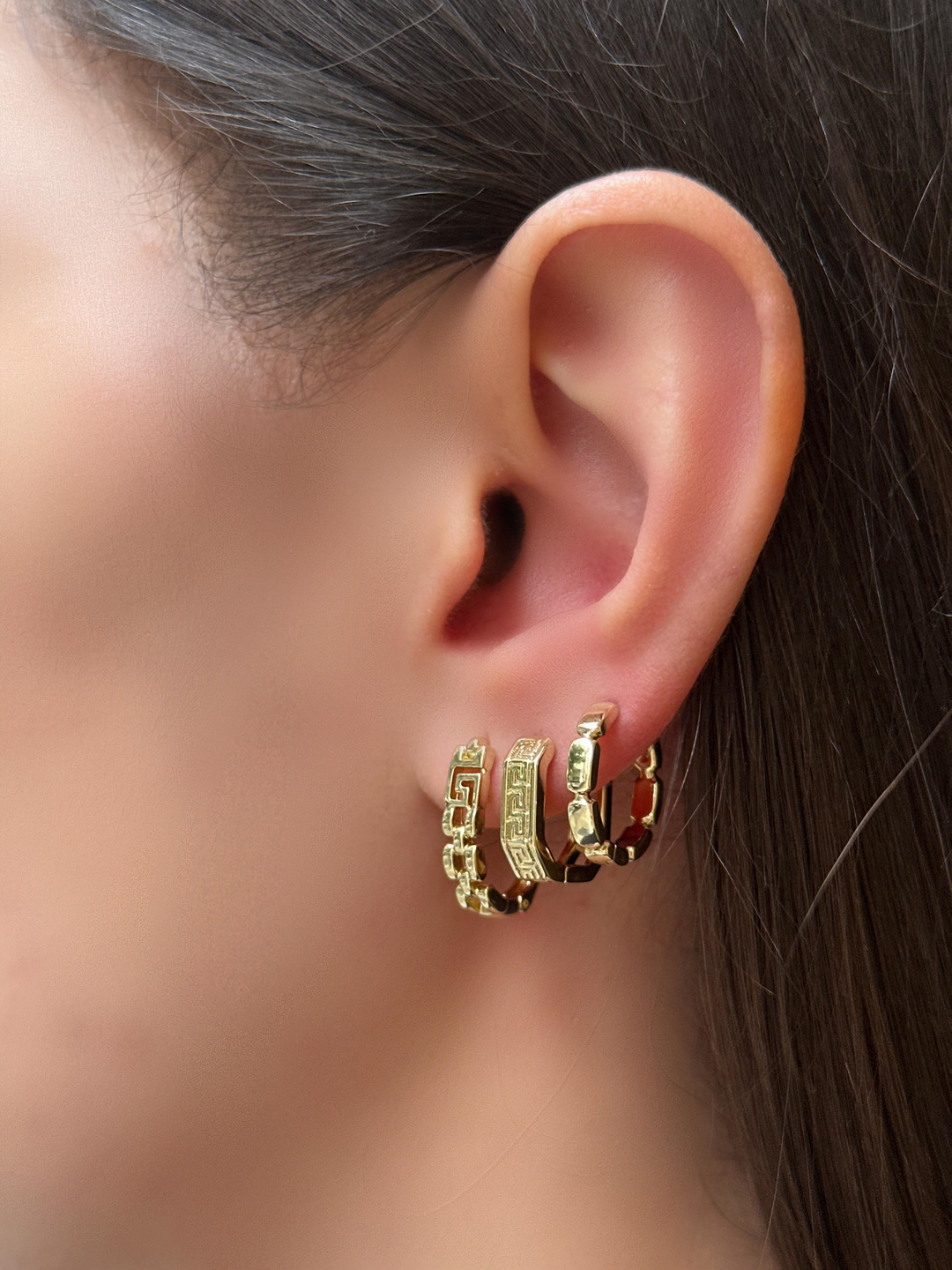 Özel Seri Kordon Model Küpe Gold