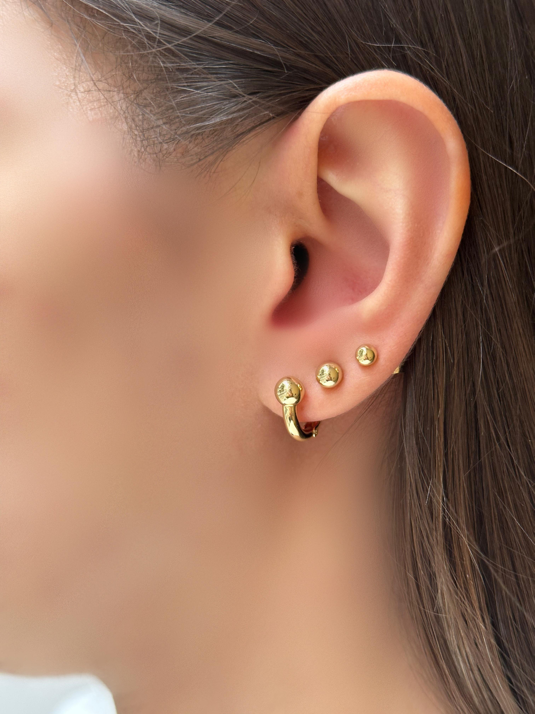 Özel Seri Topçuk Küpe 0,3 mm Gold