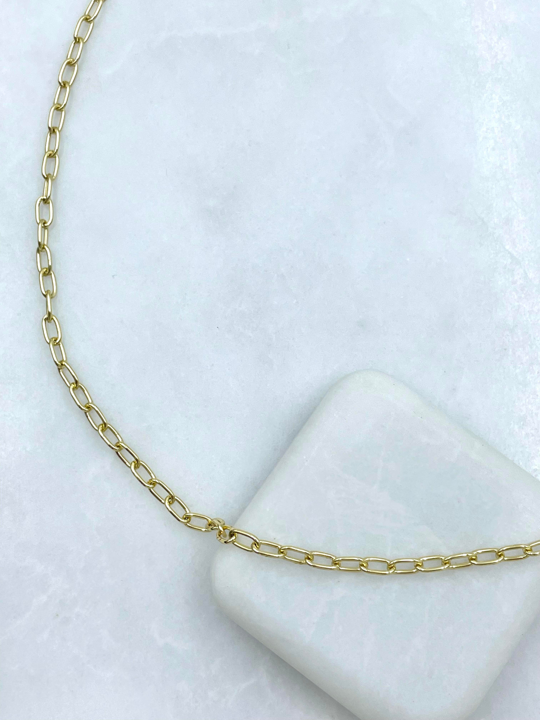 Özel Seri Zincir Geçmeli Kolye 45cm Gold