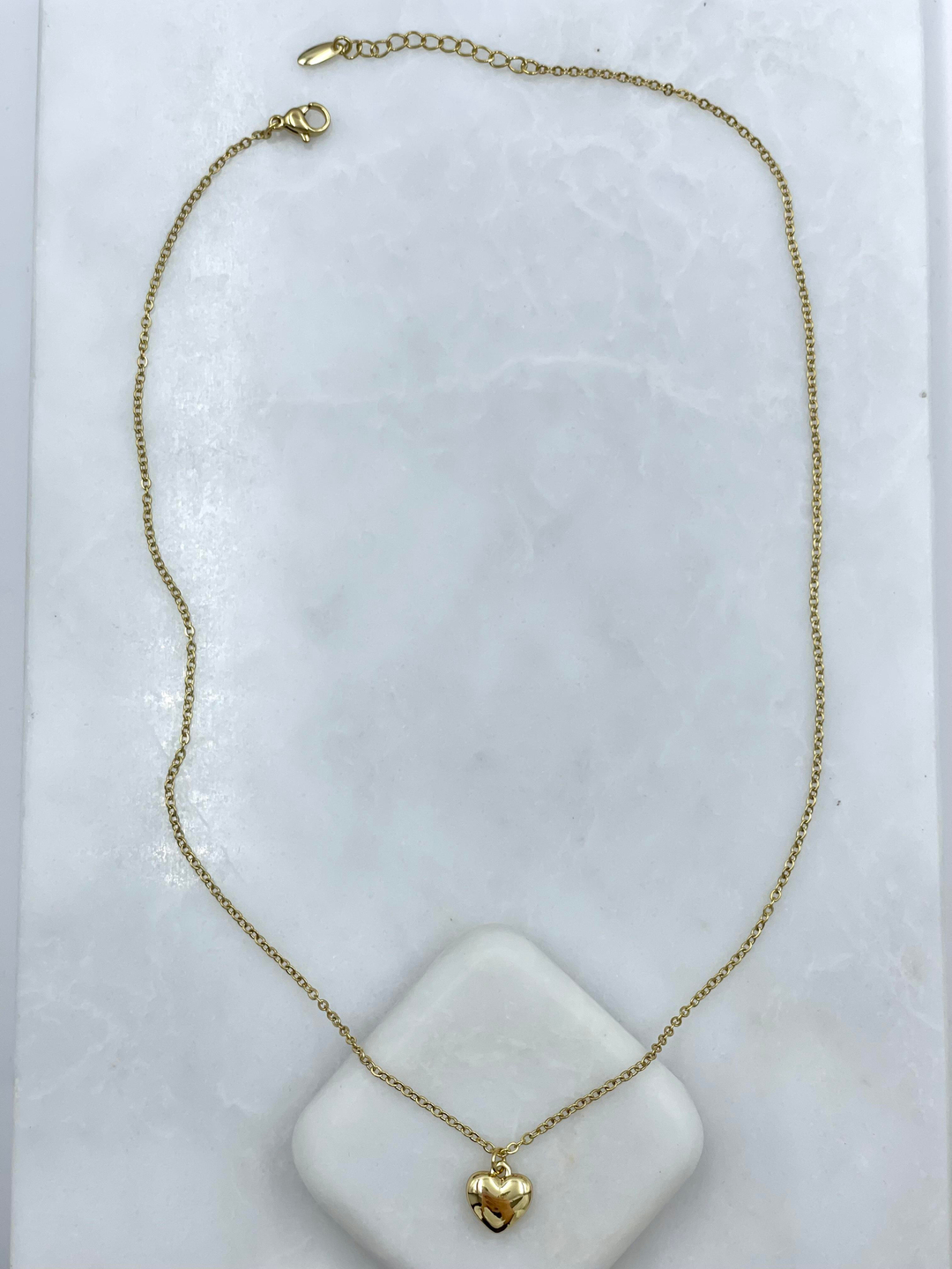 Özel Seri Minimal Kalp Sallantılı Zincir Kolye Gold