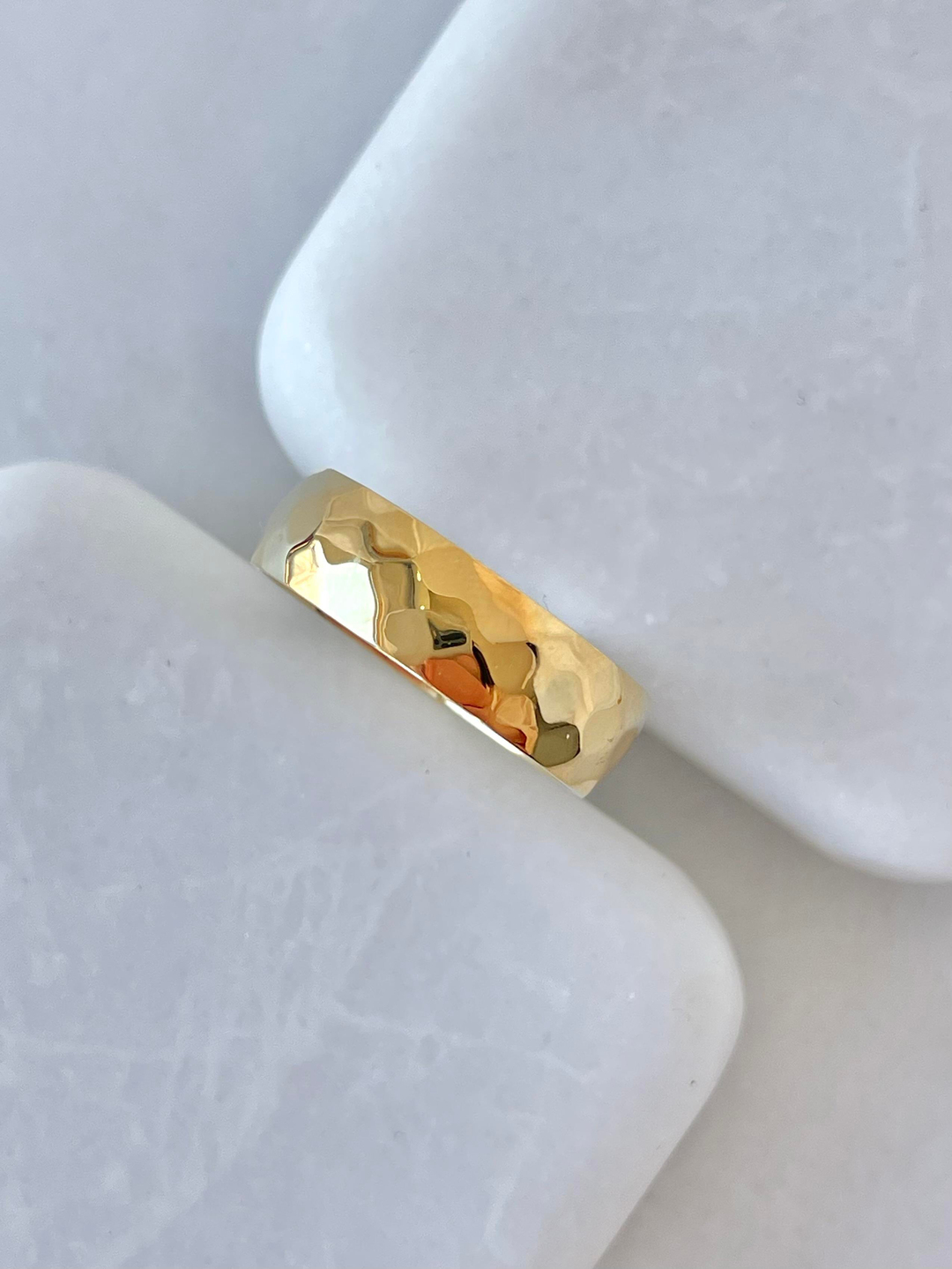 Çelik Yansımalı Alyans Yüzük Gold