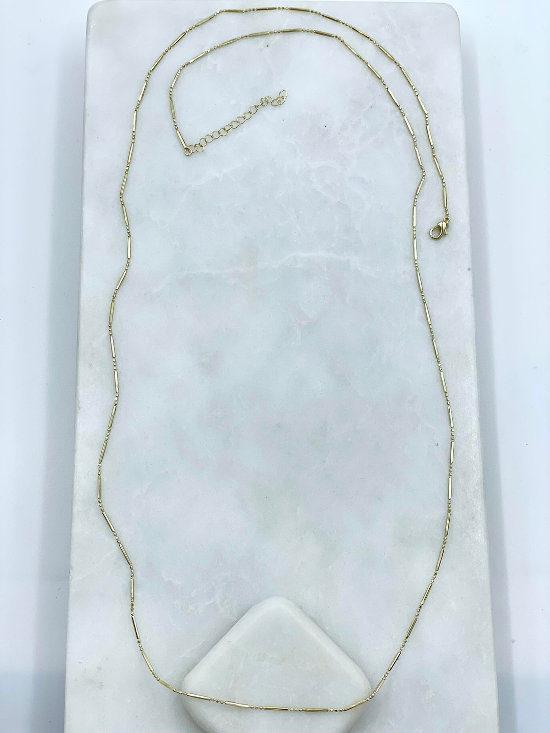 Altın Kaplama Sütun ve Topçuk Model Kolye Gold