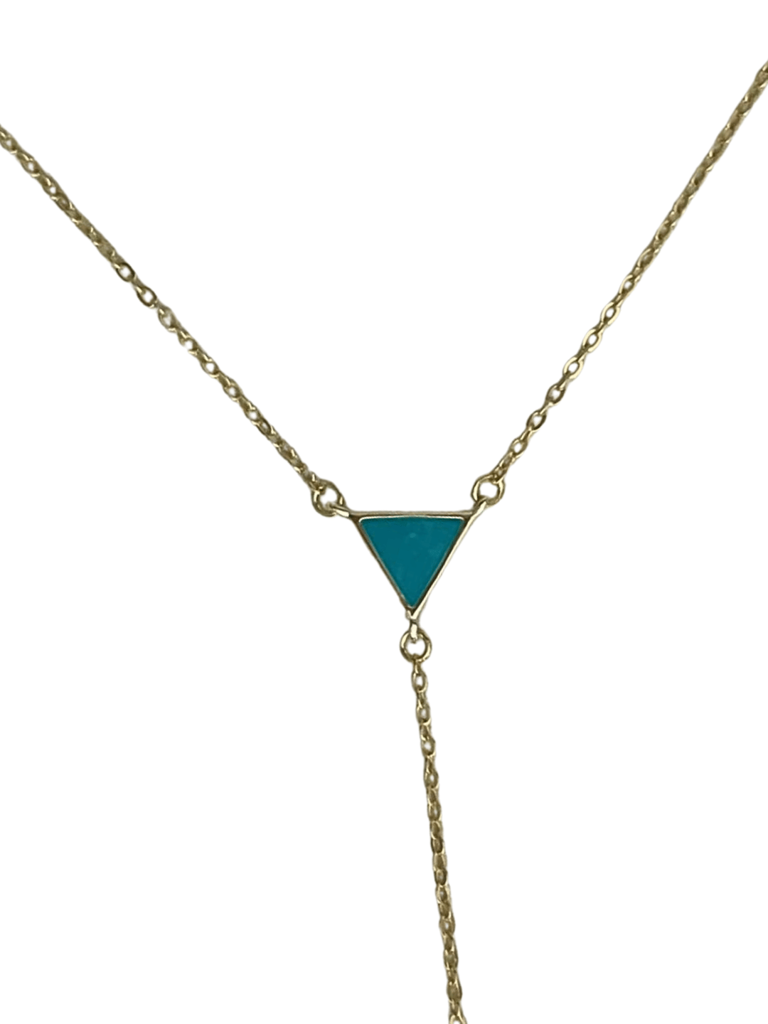 Altın Kaplama Renkli Mineli Üçgen Model Vücut Zinciri Gold