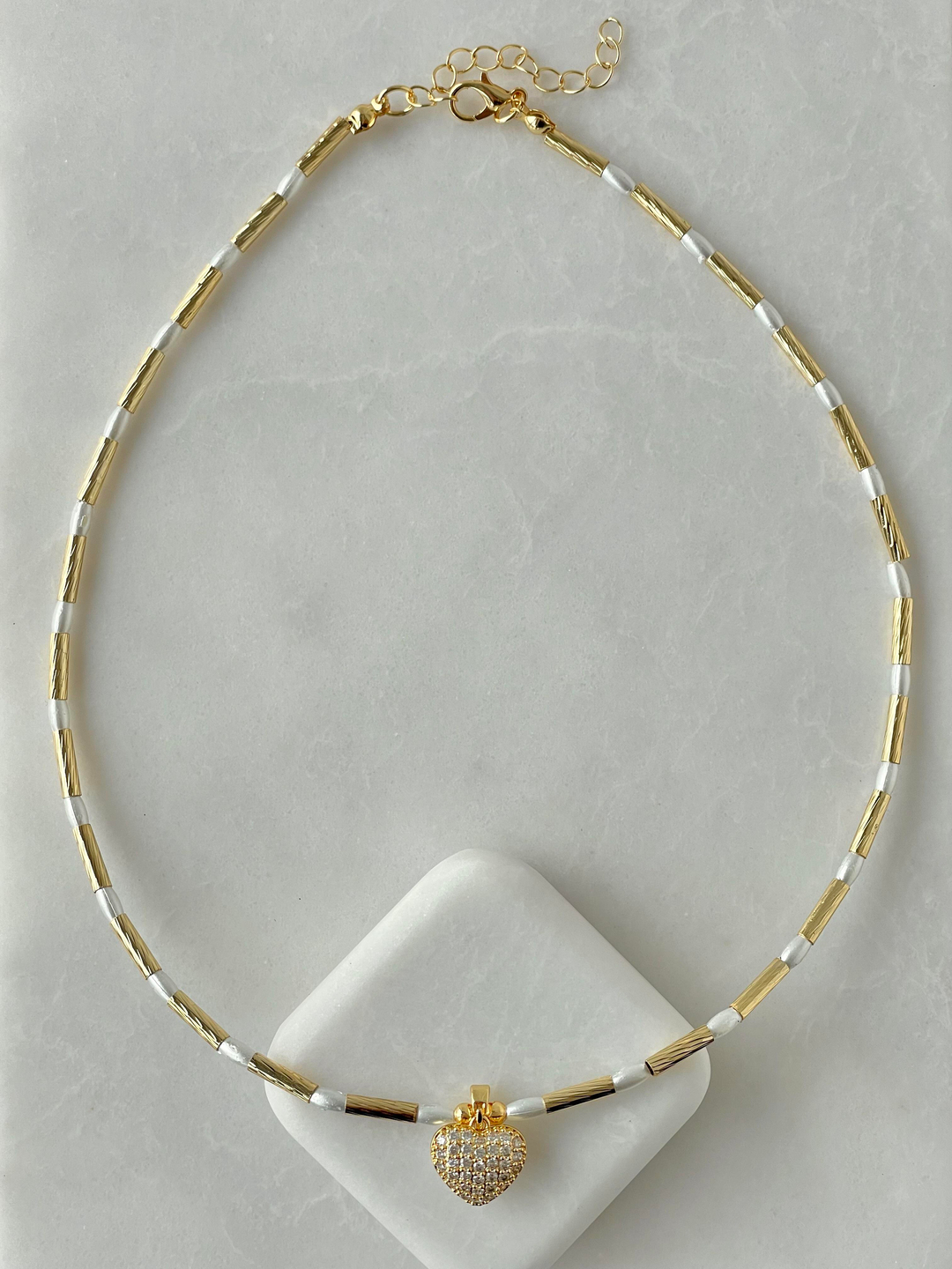 Çift Taraflı Kalp Kolye Gold