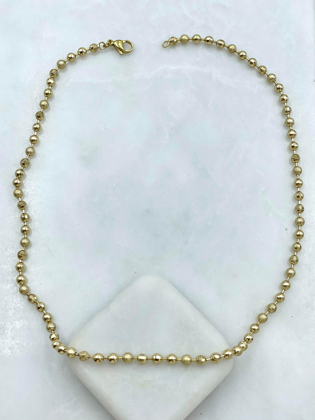 Özel Seri Çeşitli Topçuk Model Kolye 45cm Gold