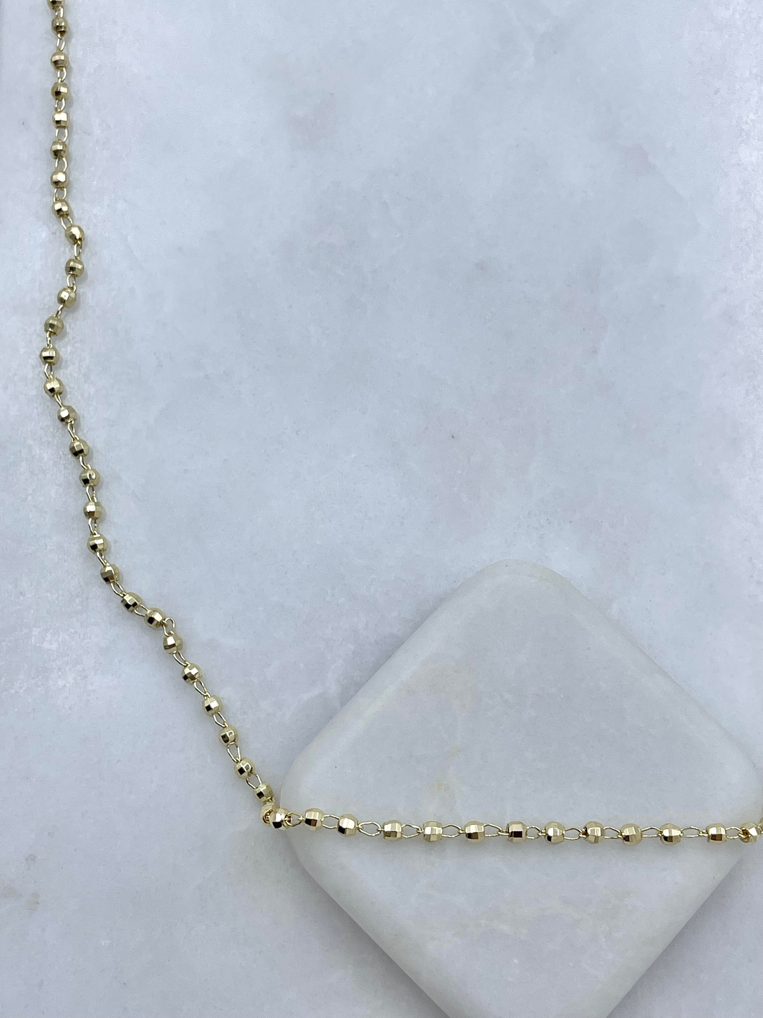 Altın Kaplama Işıltılı Topçuk Kolye 60 cm Gold