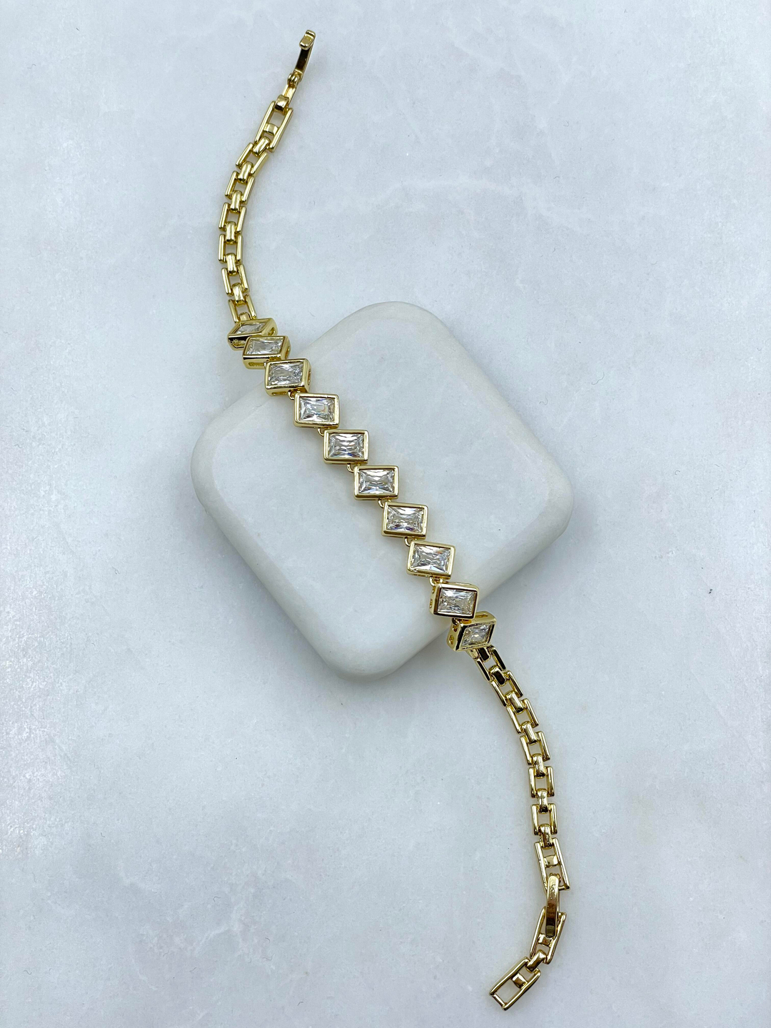 Özel Seri Dizi Kristal Taşlı Bileklik Gold