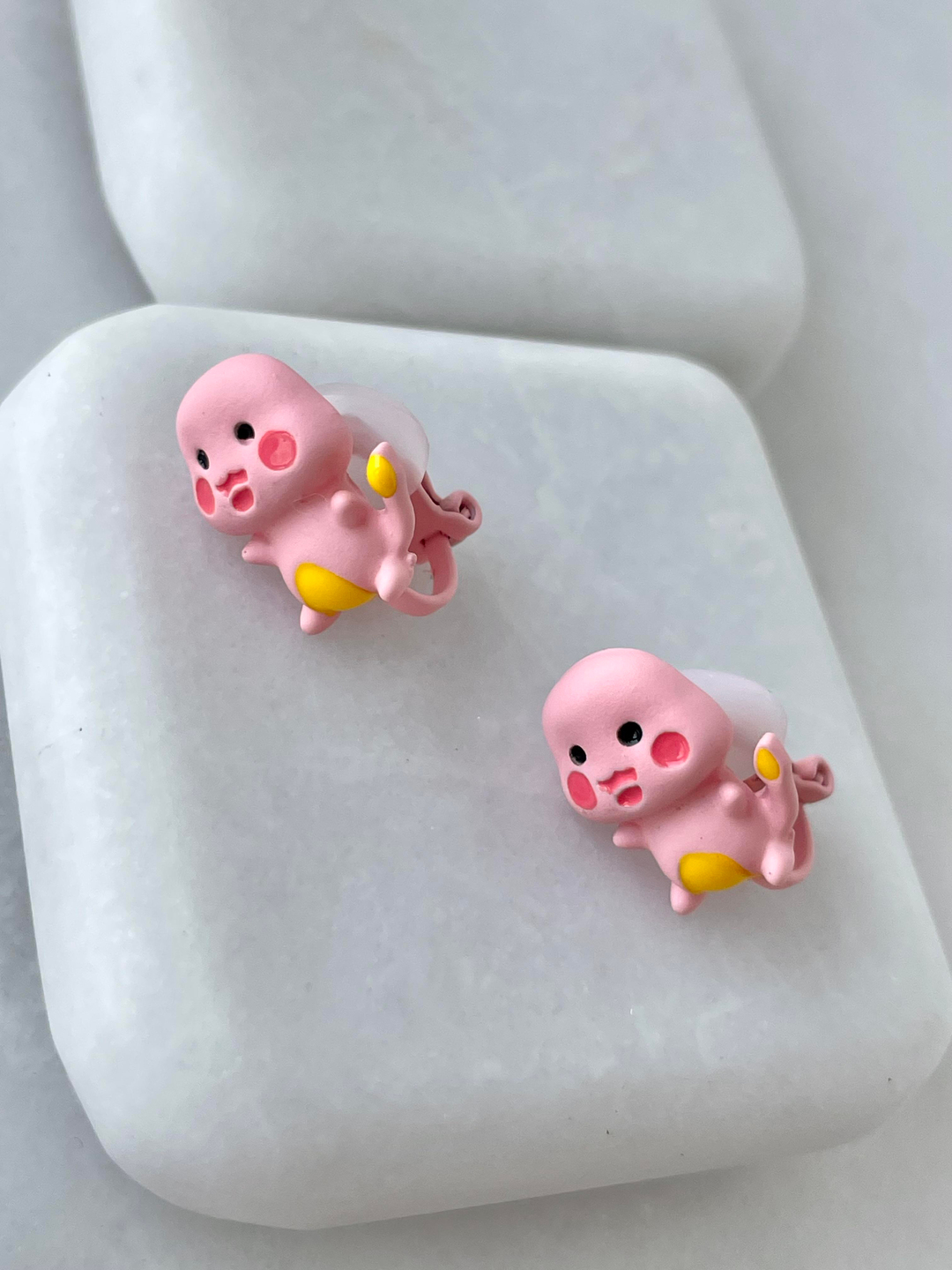 Pembe Dinozor Çocuk Küpesi Renkli