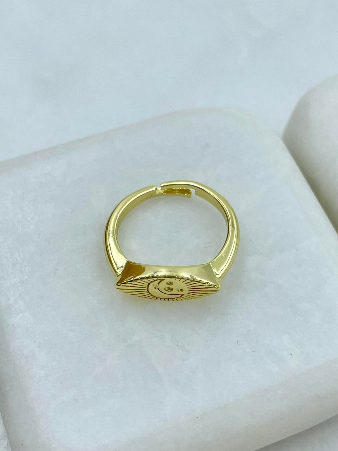 Altın Kaplama Hilal Model Serçe Parmak Yüzüğü Gold