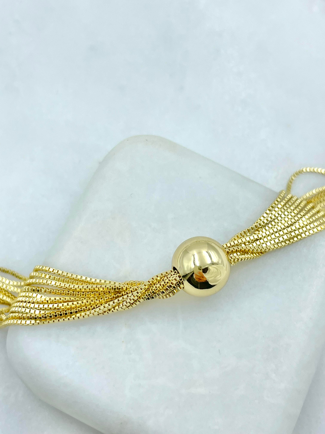 Özel Seri Çoklu Zincir Top Model Kolye Gold