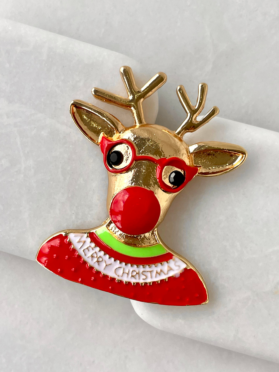 Merry Christmas Geyik Broş