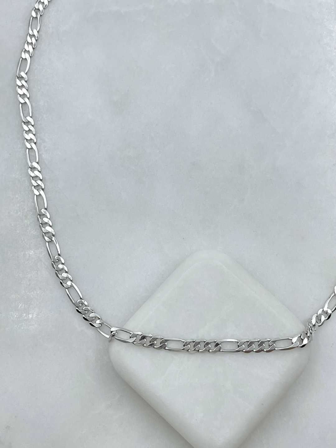 Özel Seri Üç Artı Bir Zincir Kolye 50 cm Gümüş