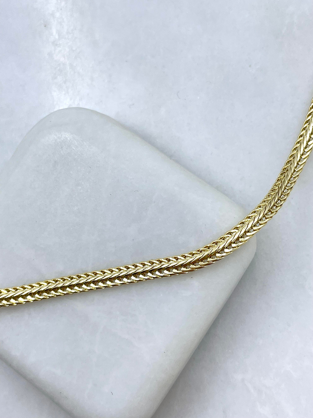 Özel Seri İtalyan Örme Zincir Kolye 60 cm Gold