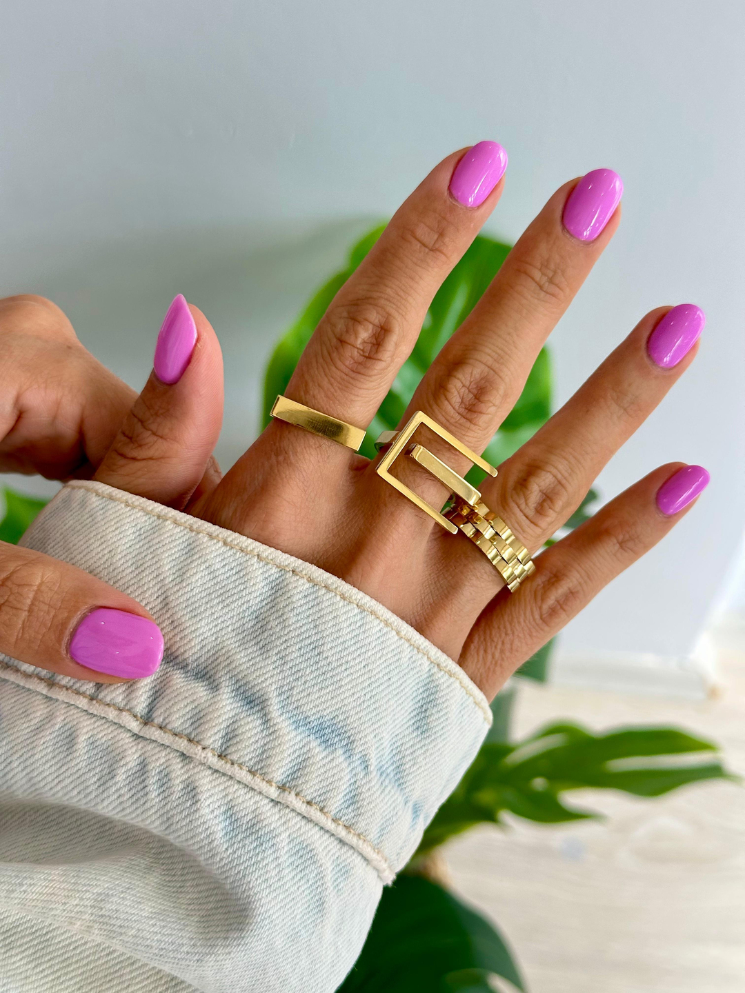 Çelik Kordon Model Yüzük Gold